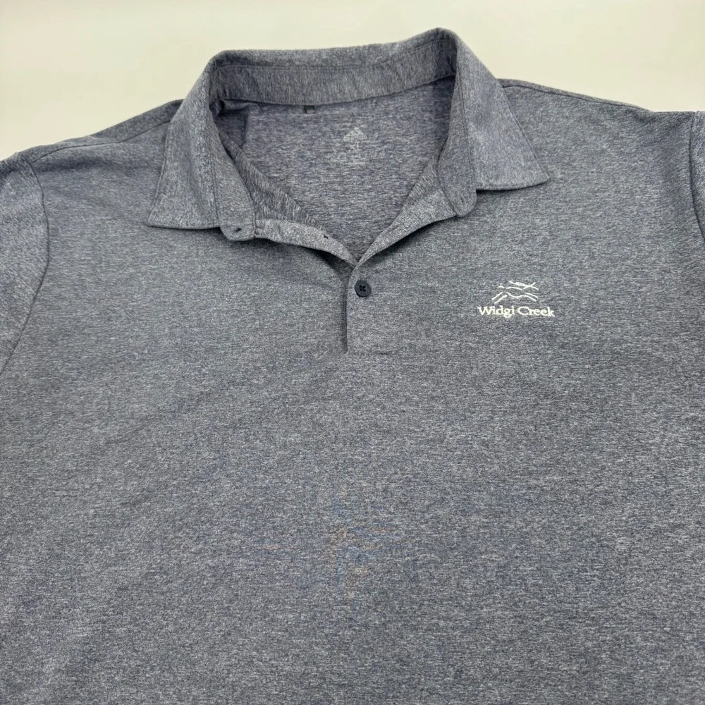 Adidas Widgi Creek Golf Polo‎ Shirt Mens Gray Short Sleeve Athletic Casual